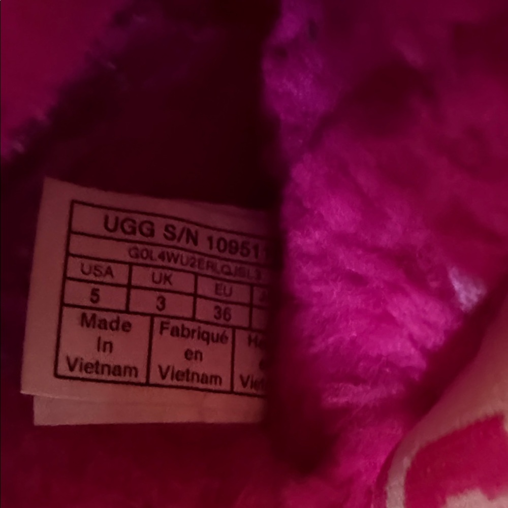 UGG Fluffy Pink Slippers - Picture 2 of 5